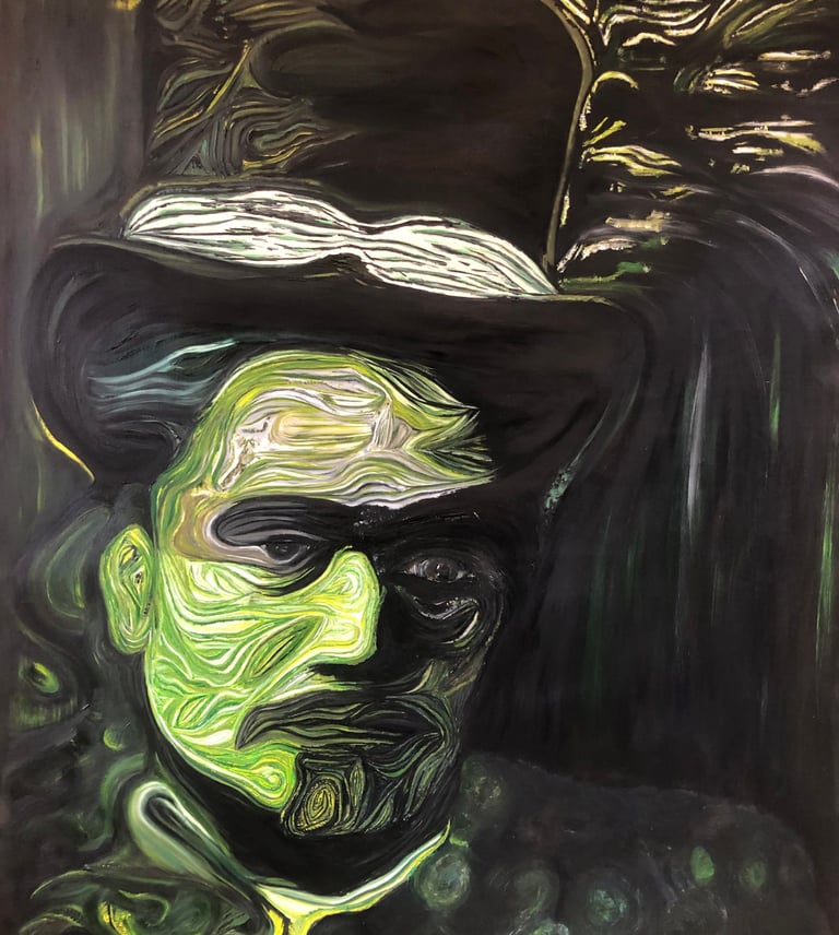 Māori Woman with Moko & top hat