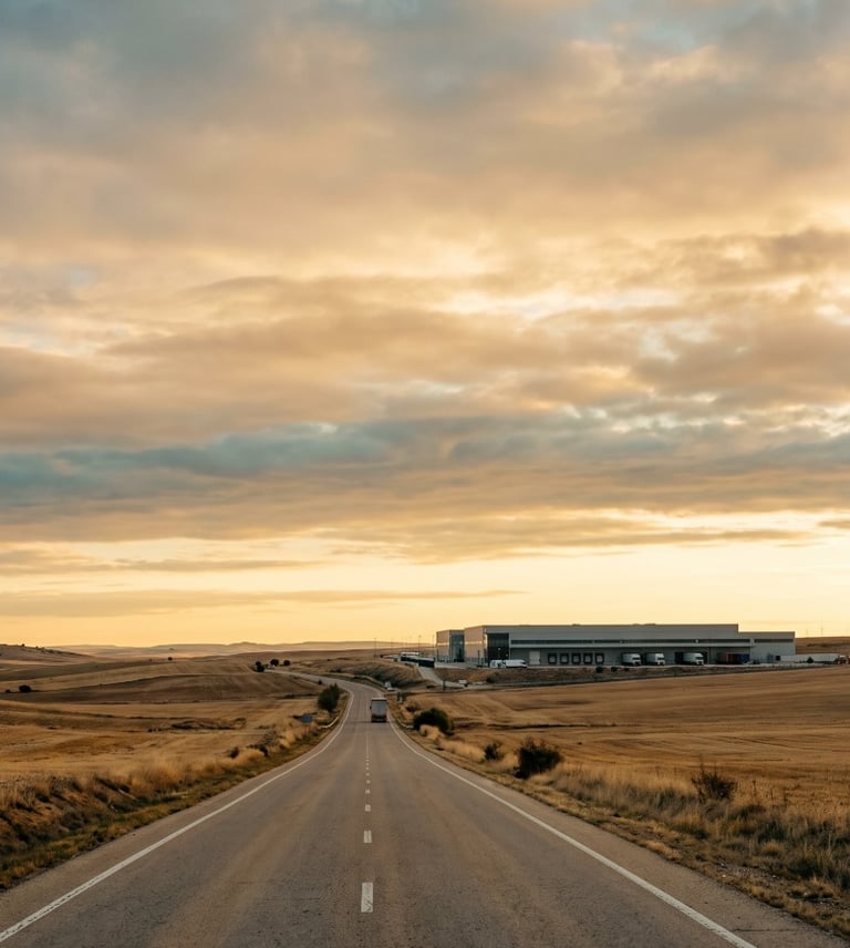 Amanecer sobre el corredor logístico de la A-4 en la Mesa de Ocaña