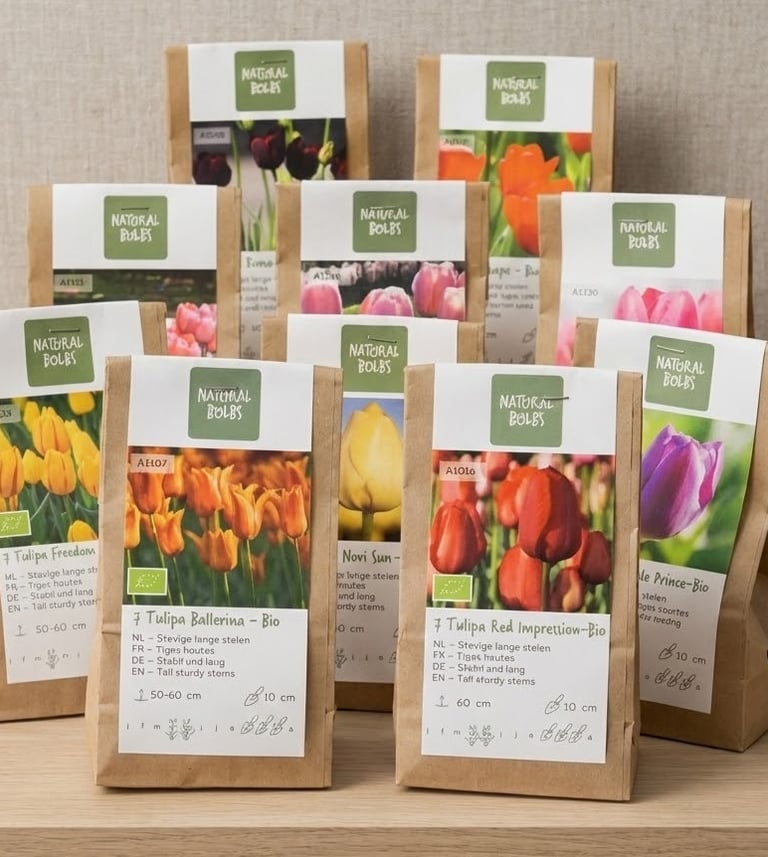 bloembollen tulpen in verpakking