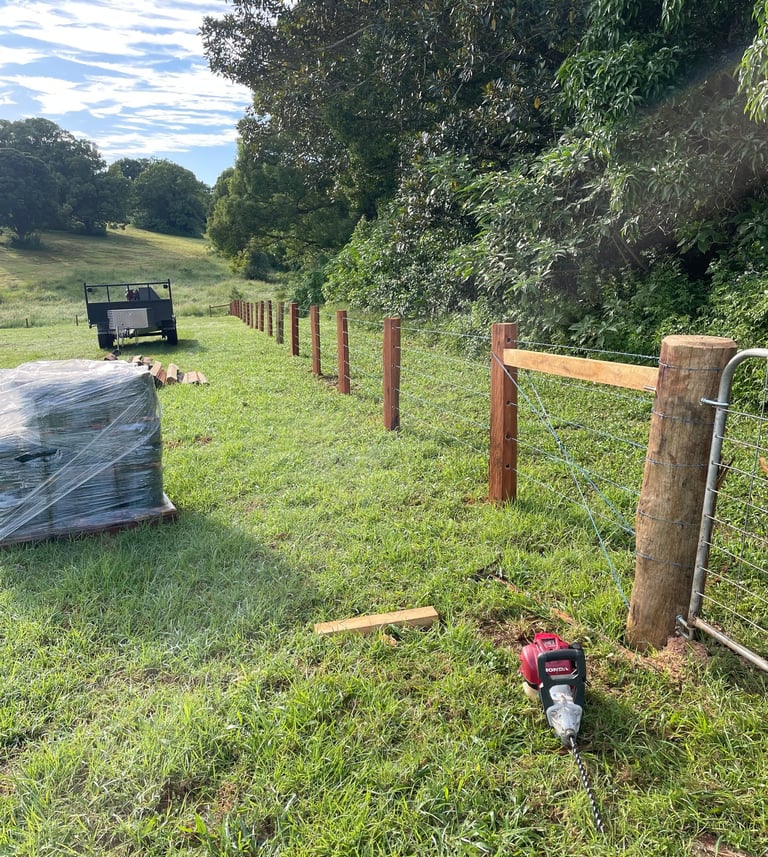 Newly built fence by  BC Rural Contracting