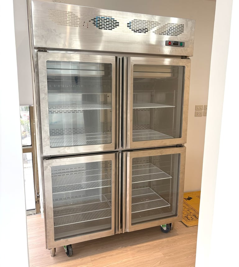Commercial Refrigerator to store food at stable temperature in the kitchen.
