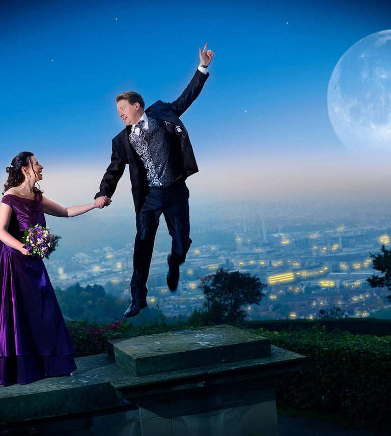 Kreatives Brautpaarshooting Peter Pan Disney