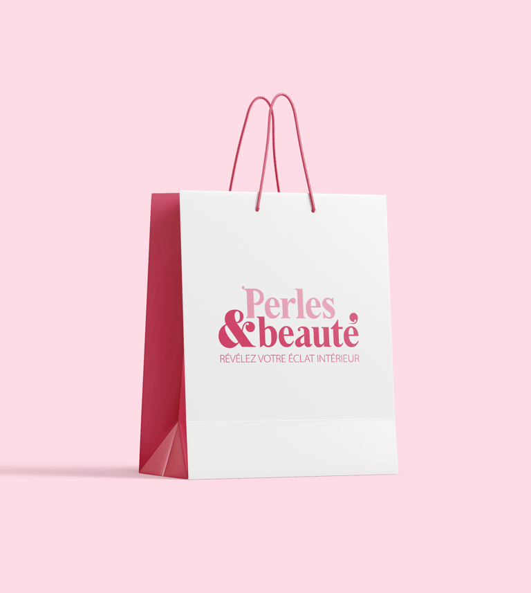 Réalisation : Identité visuelle - Sac - Perles et Beauté - Amy Atelier Graphique