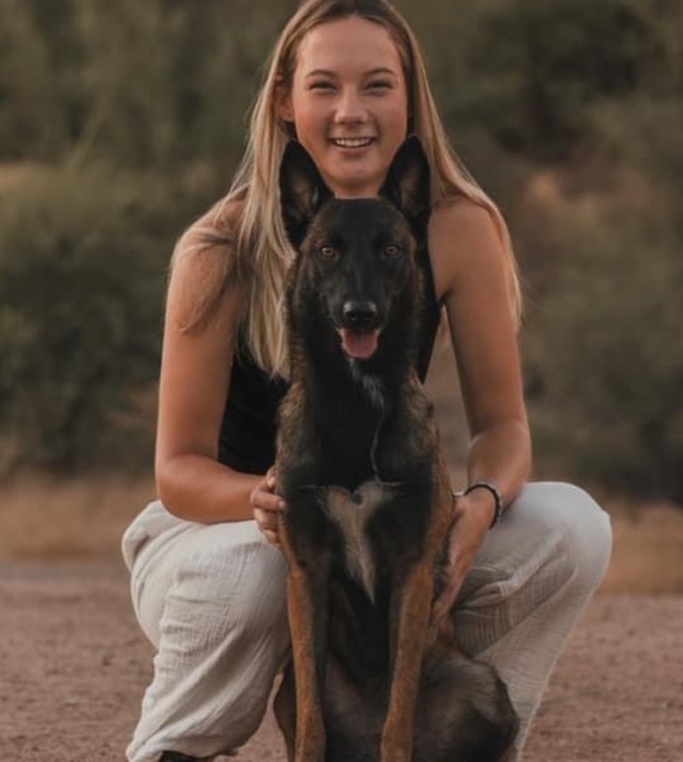 Izzy Guido with her dog