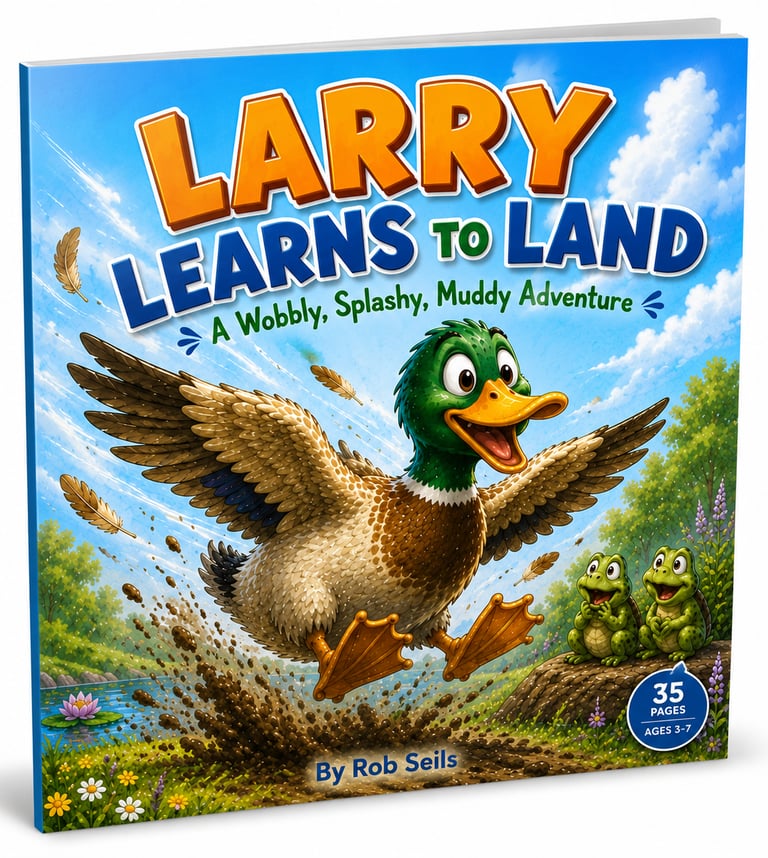 cartoon duck coming in for a landing