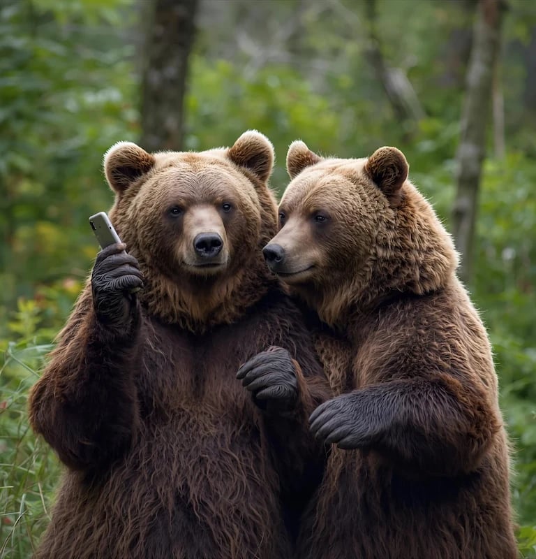 Two bears making a discovery call to Maree Gifkins