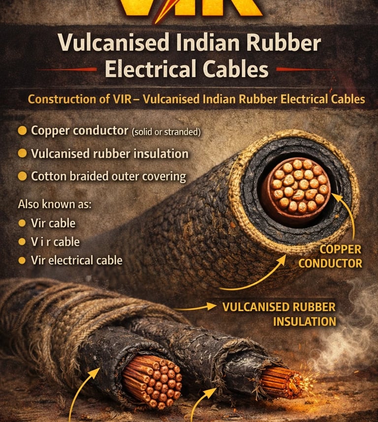 Construction of VIR– Vulcanised Indian Rubber Electrical Cables