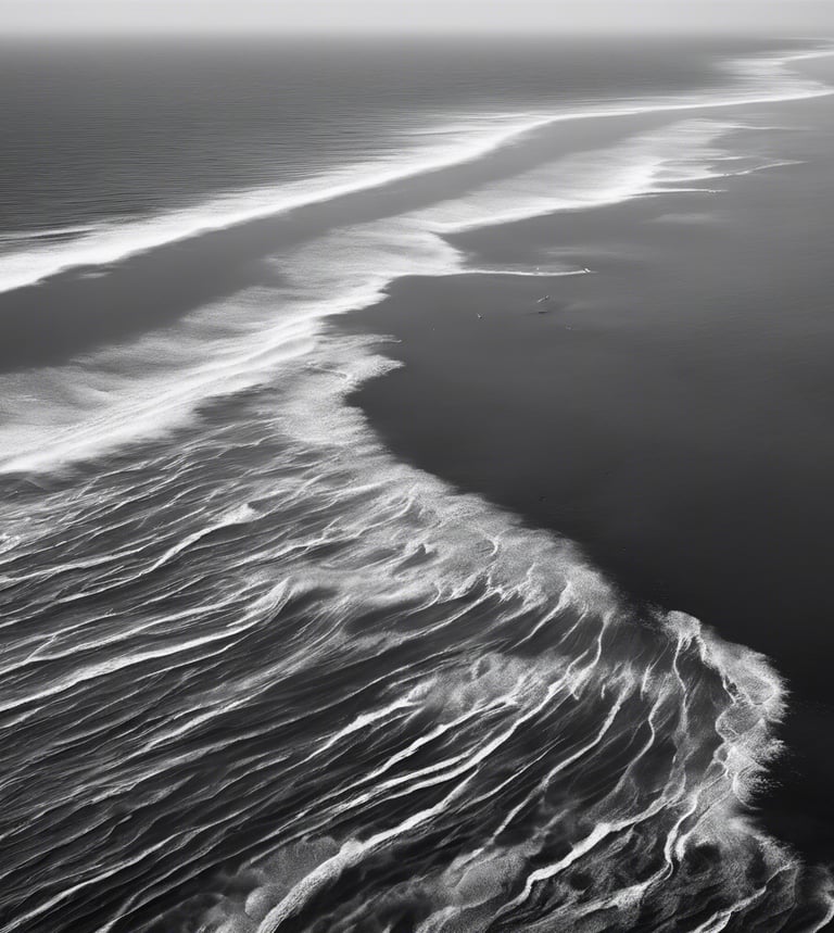 la mer vue d'en haut avec des vagues