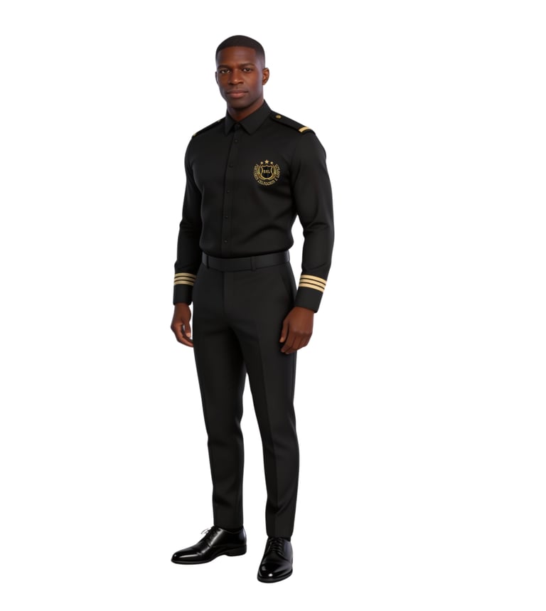 a man in a uniform standing in a uniform