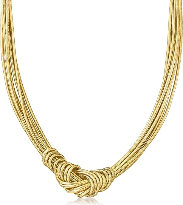 Italian Flex Knot Necklace With 18kt Gold Over Sterling Clasp