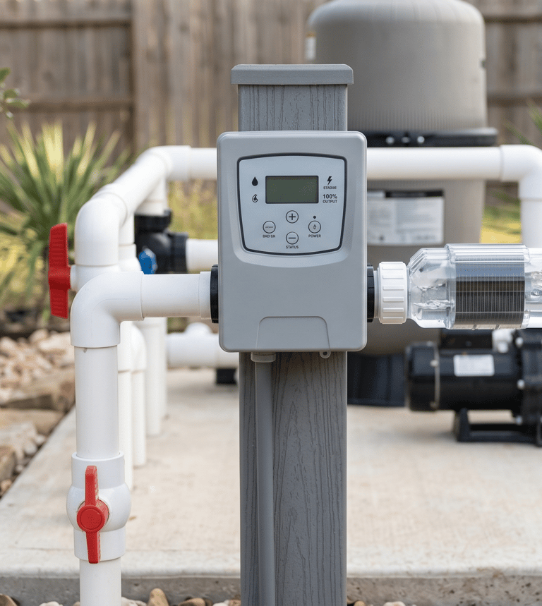 Salt system repair equipment for a residential pool in Round Rock TX