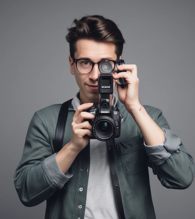 A sleek, minimalist black and gold contact icon glowing softly against a dark background.