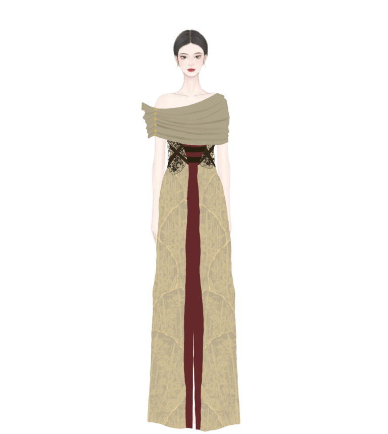Assymetrical evening wear
