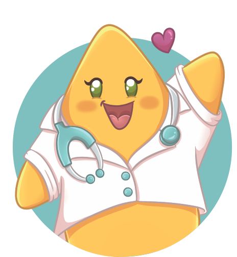 a cartoon character wearing a doctor's coat