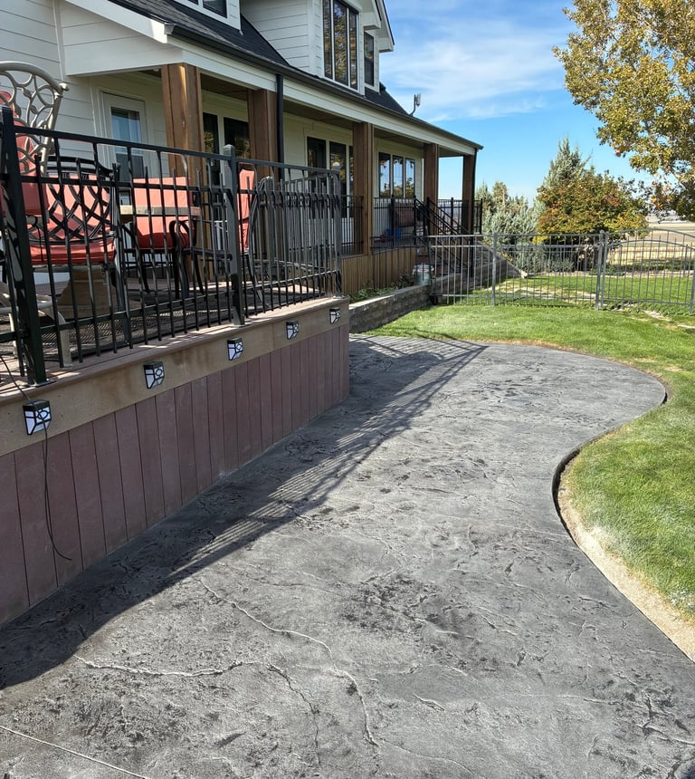 Concrete stamped and overlayed