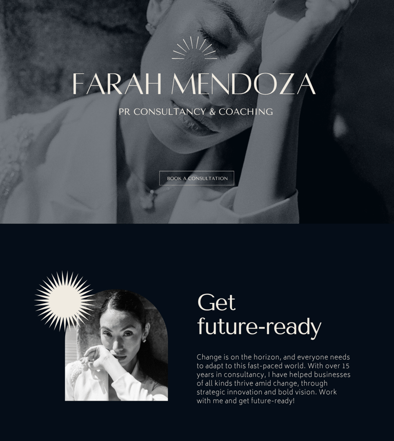 Demo Website Design for a PR Consultancy and Coaching developed by AFM & Co.