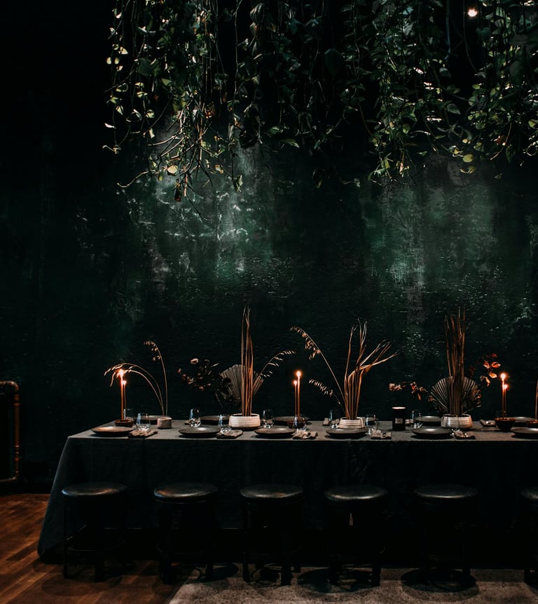 Moody and Luxurious Table Decor Setup for a Private Function