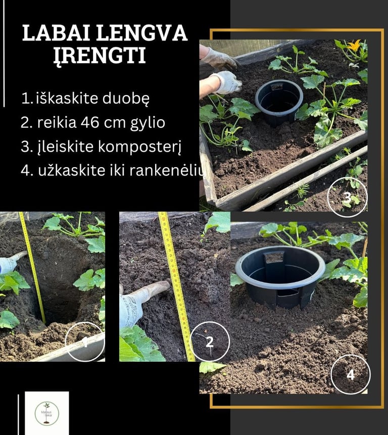 Įkasamos komposto dėžės instrukcija  2