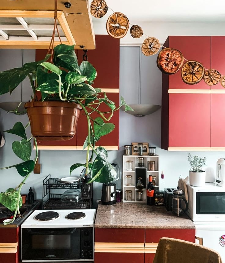Modern kitchen with freshly painted cabinets for a clean updated look.