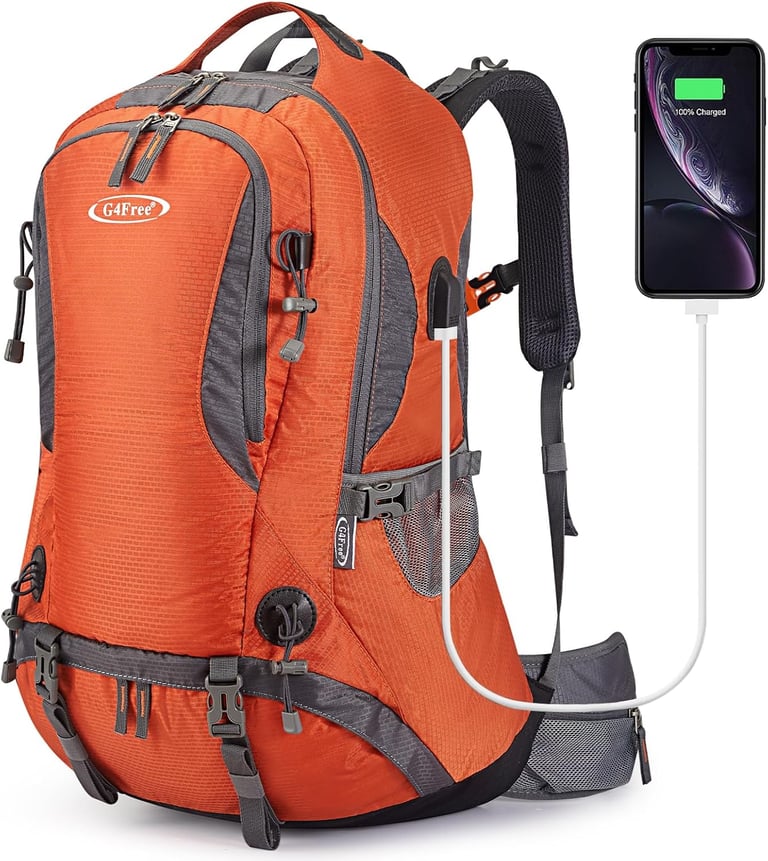 Orange G4Free 50L Hiking Backpack Waterproof