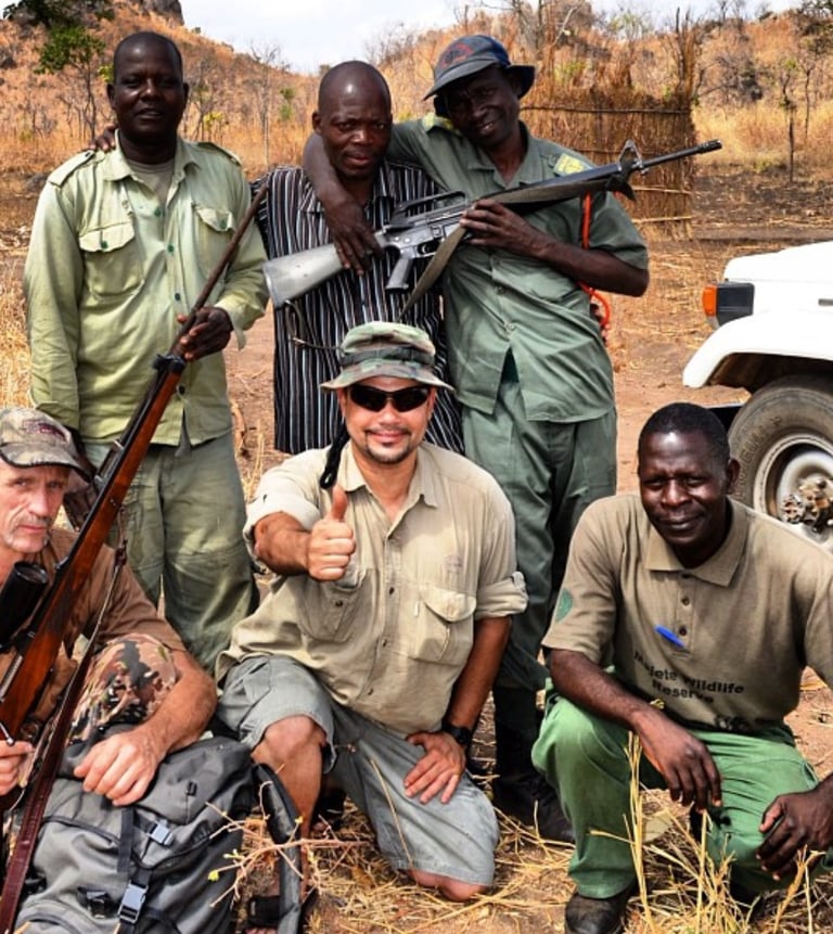 Ian Bartlett The Real Crocodile Hunter with Malawi Government Problem Control Officers