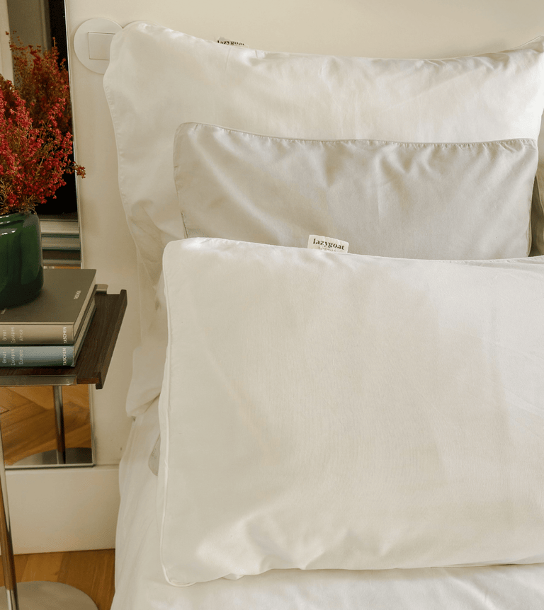 Bedroom with premium sustainable linen and cotton bed linen made in Portugal