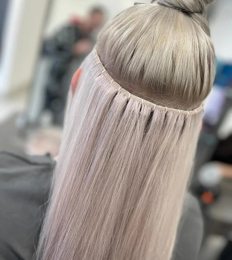 Tape and weft hair extensions in Hull – premium European human hair applied by HairLabUK specialists