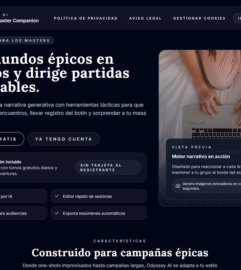 odysseyAI website screenshot