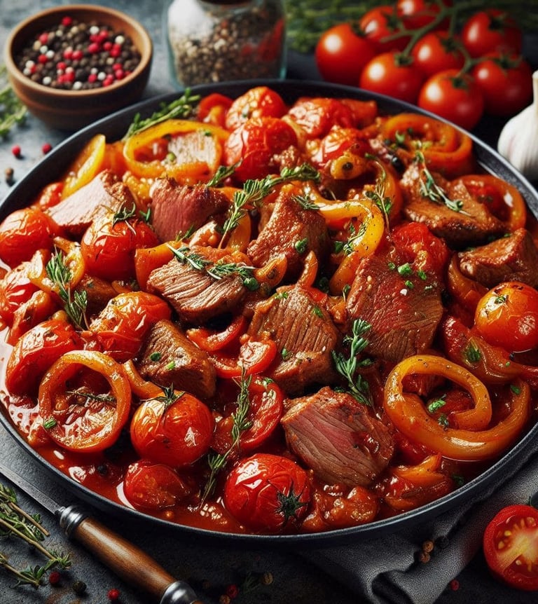Carne Cozida ao Molho de Tomate da VidaFit&Receitas  Desfrute de uma experiência culinária reconfort