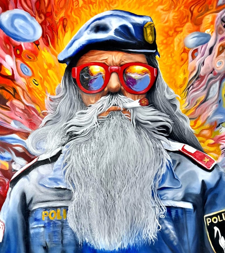 Original Polizist Pop Art Stil