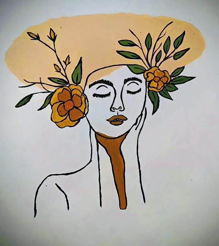 Handmade boho wall painting by Bohemian Art India