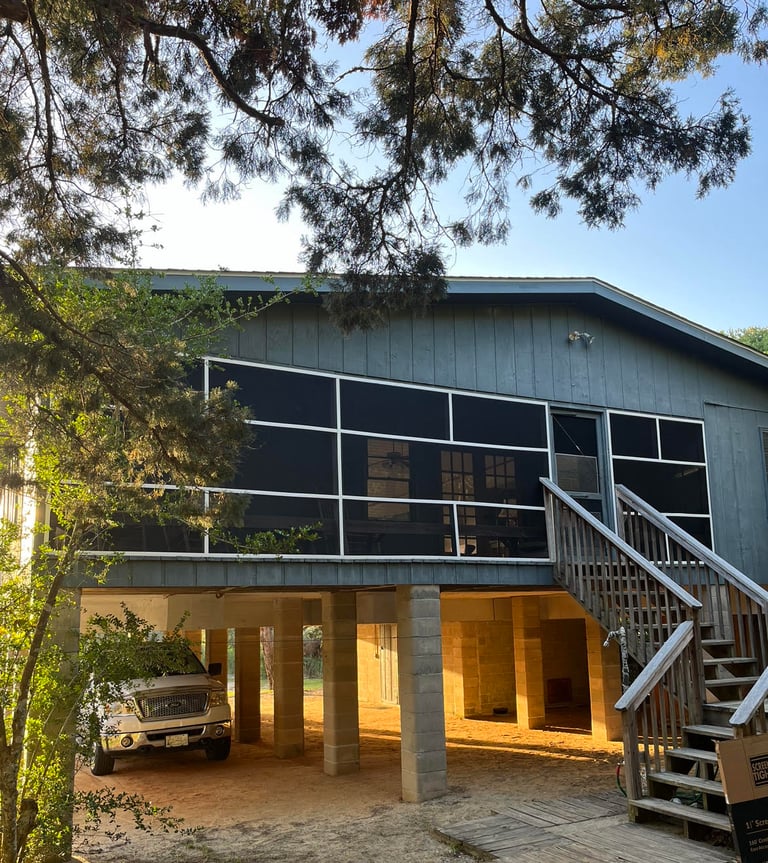 Beautiful screen porch in Pawleys Island, SC.