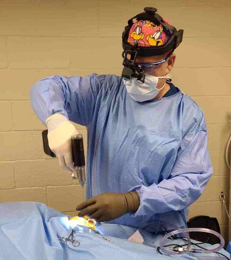 Dr. Mitch Gillick performing surgery