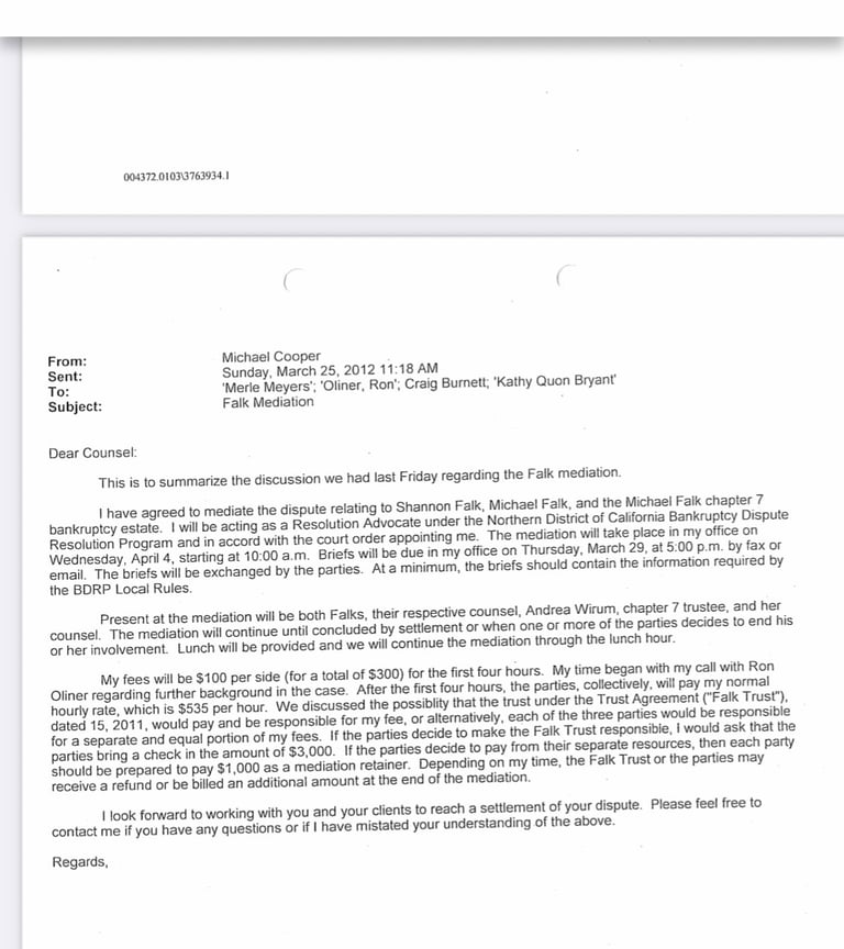 Andrea Wirum can't even show up for mediation