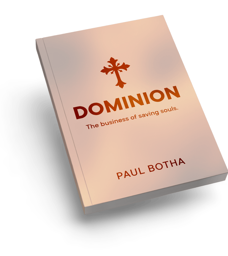 Mockup book cover for Dominion - The business of saving souls