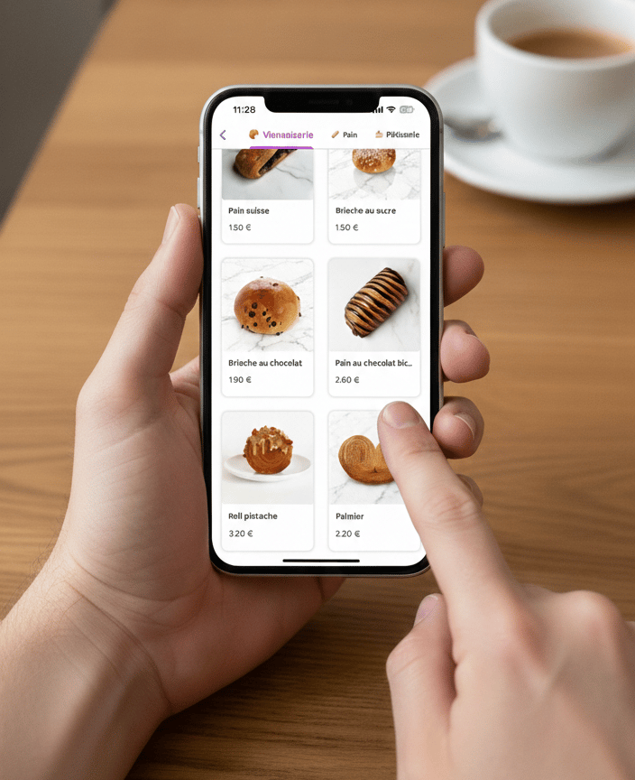 Catalogue boulangerie de l'application mobile Ooga