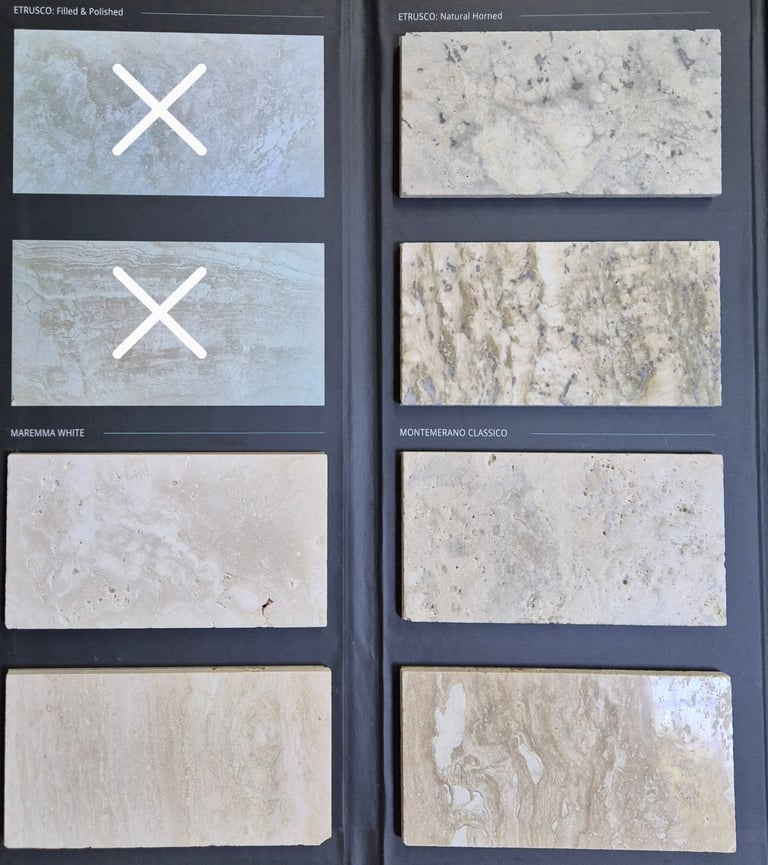 Trawertyn kolory kolor odcienie kolorystyka bianco, classico, silver, ivory, kremowy, navona, noce