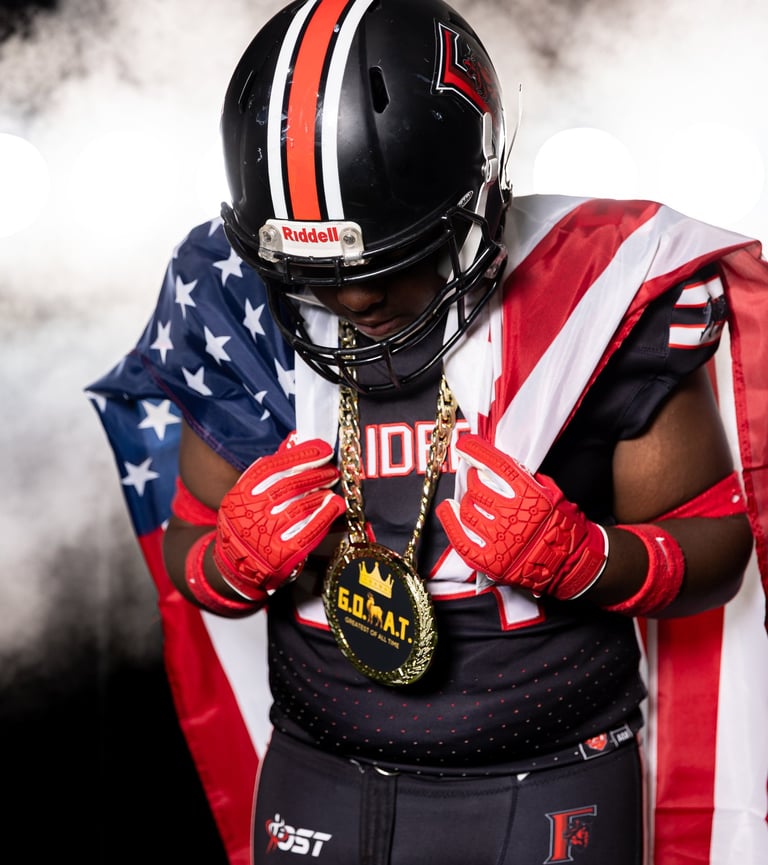 Levi receiving the Goat Award for outstanding achievement on the foorball Field!