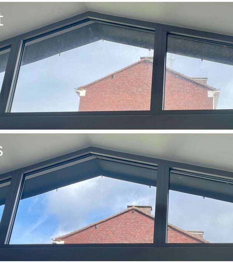 avant - après nettoyage de vitres EN HAUTEUR par m&m services pro rouen