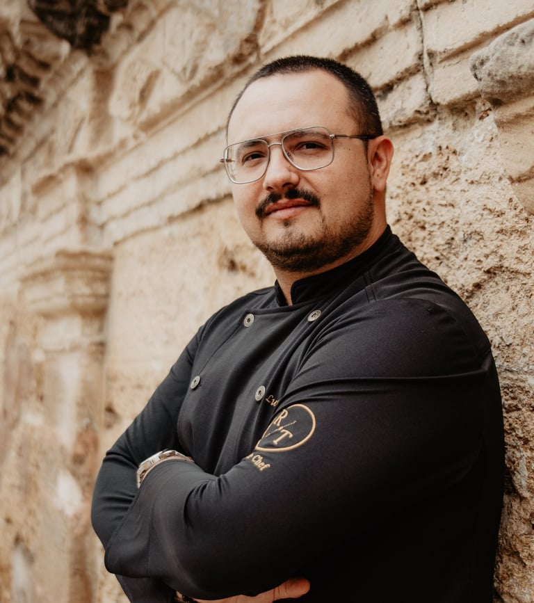 Private chef during a working day in the kitchen