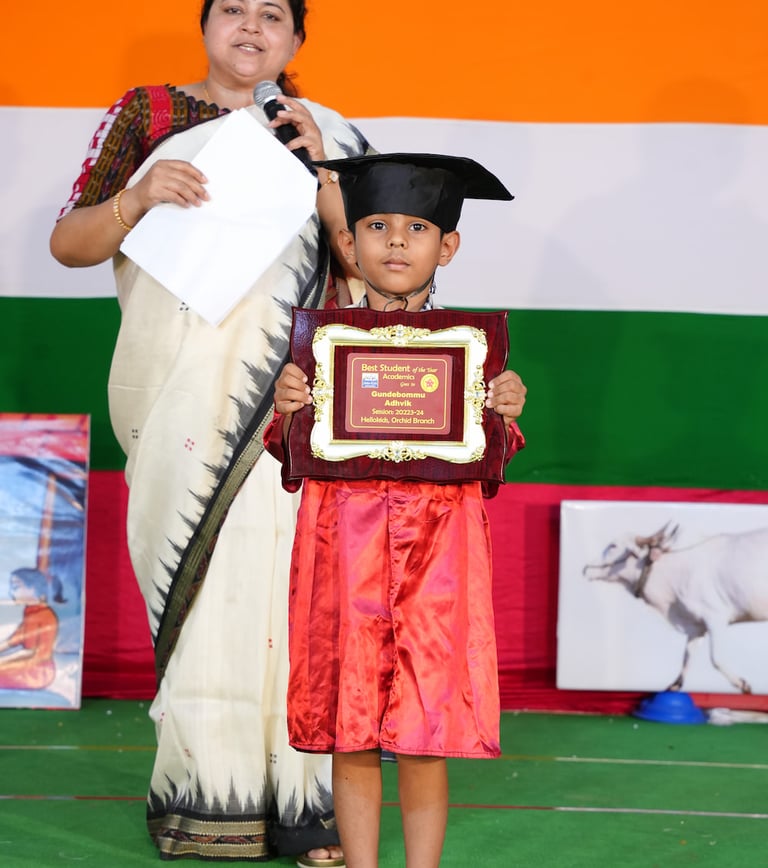 Student of the Year 2023 Academics winner Gundebommu Adhvik HelloKids Kondapur Hyderabad