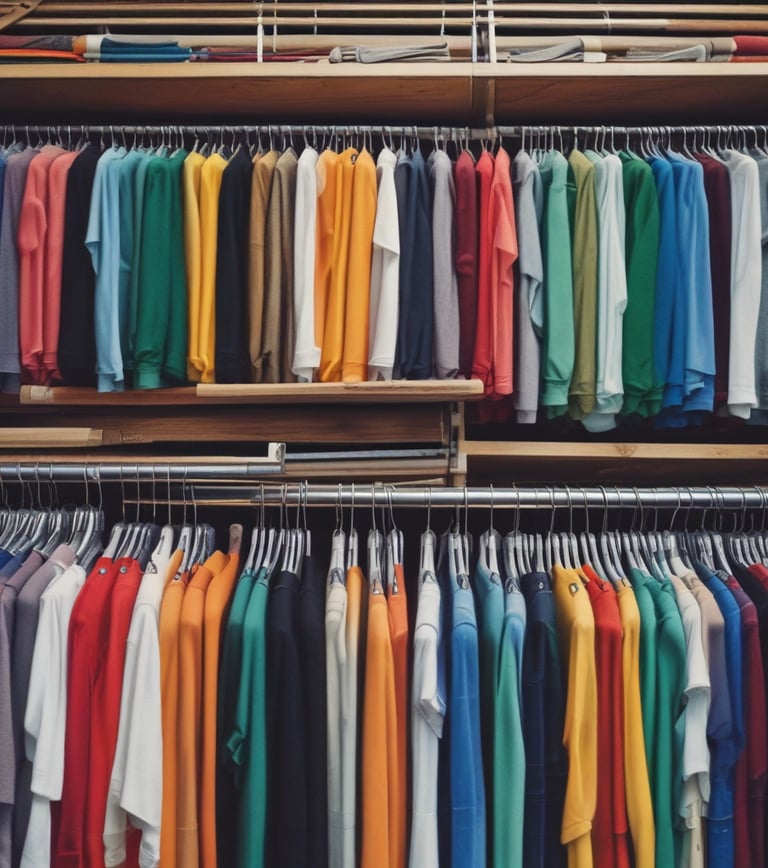 T-shirt laid flat showing a vibrant, witty message in modern typography