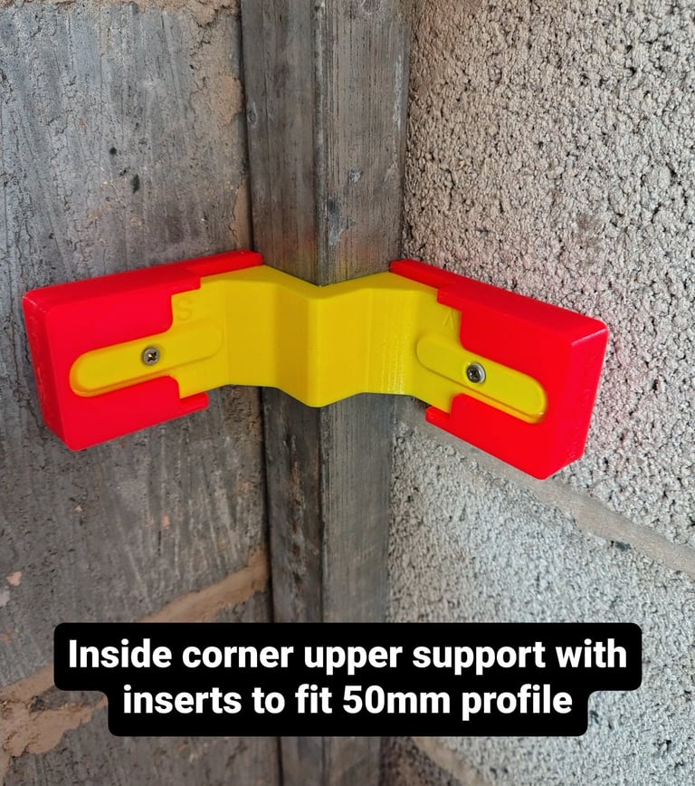 Inside upper corner support set to use with 40 & 50mm profiles