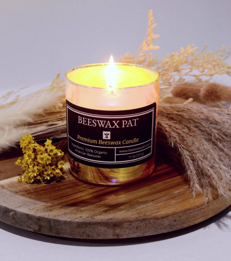 Premium beeswax candle