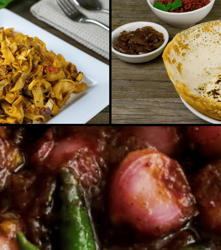 Sri Lankan Kottu roti, hoppers and pickle
