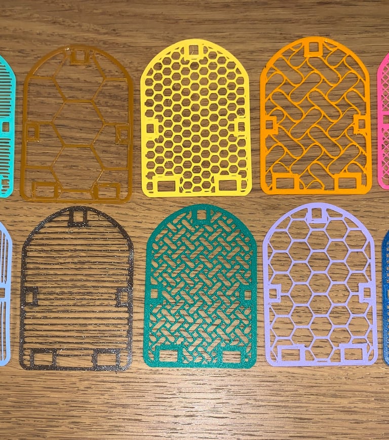 Single color patterns for insert plates