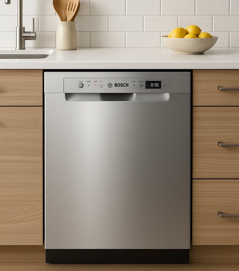 Bosch dishwasher in modern kitchen.