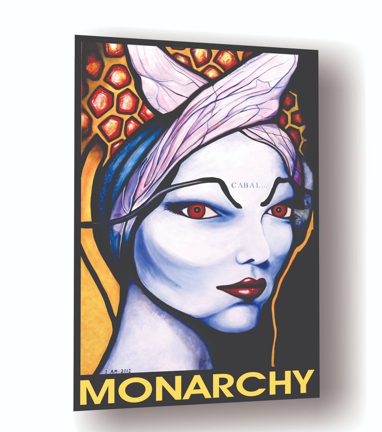Monarchy Cabal Women Face Beehive Animal Spirit Portrait