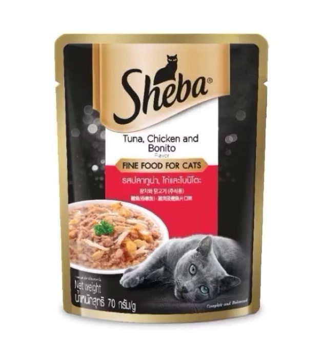 SHEBA TUNA CHICKEN BONITO WETFOOD