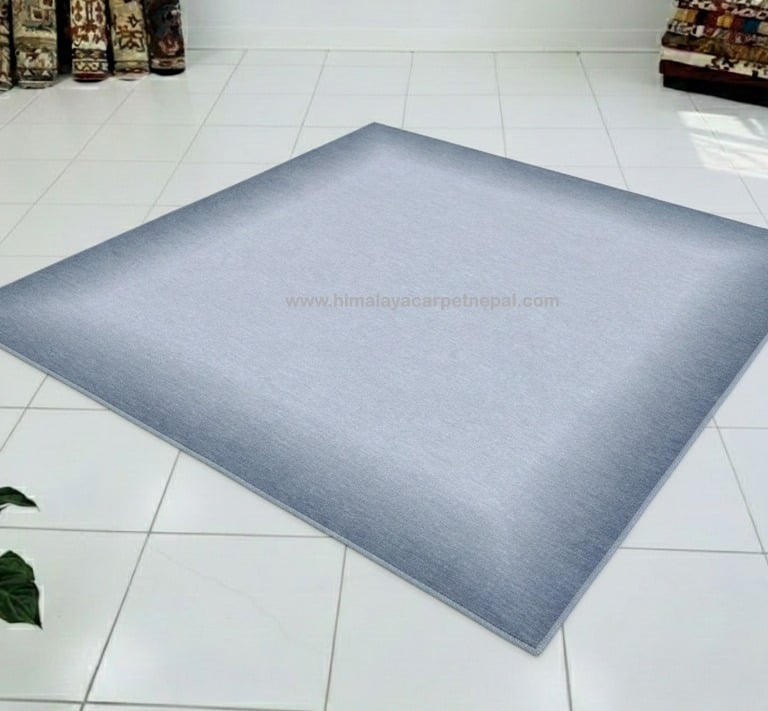 Custom rugs-gradient abstract hand-knotted rug with ombre center tones